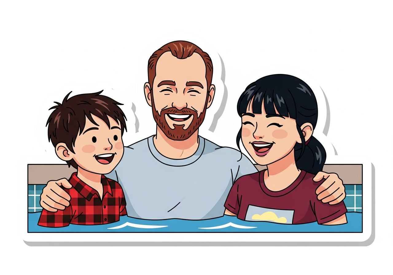 Family Hot Tub Sticker