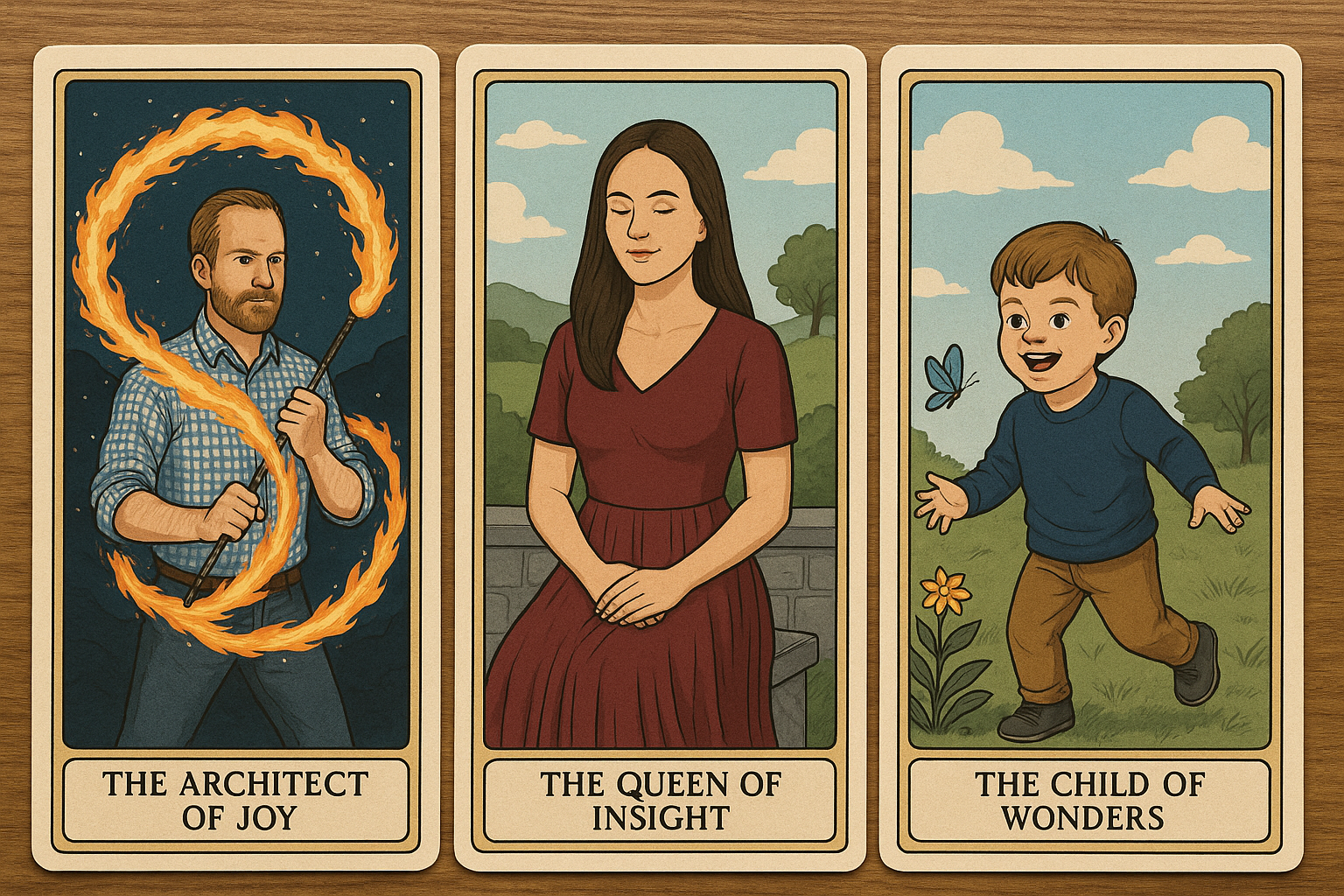 AI-generated family tarot cards